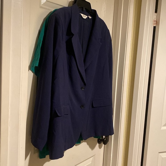 Candace Cameron Bure EUC Boyfriend Blazer 2X Petite in Midnight Blue Fully Lined - Picture 4 of 12
